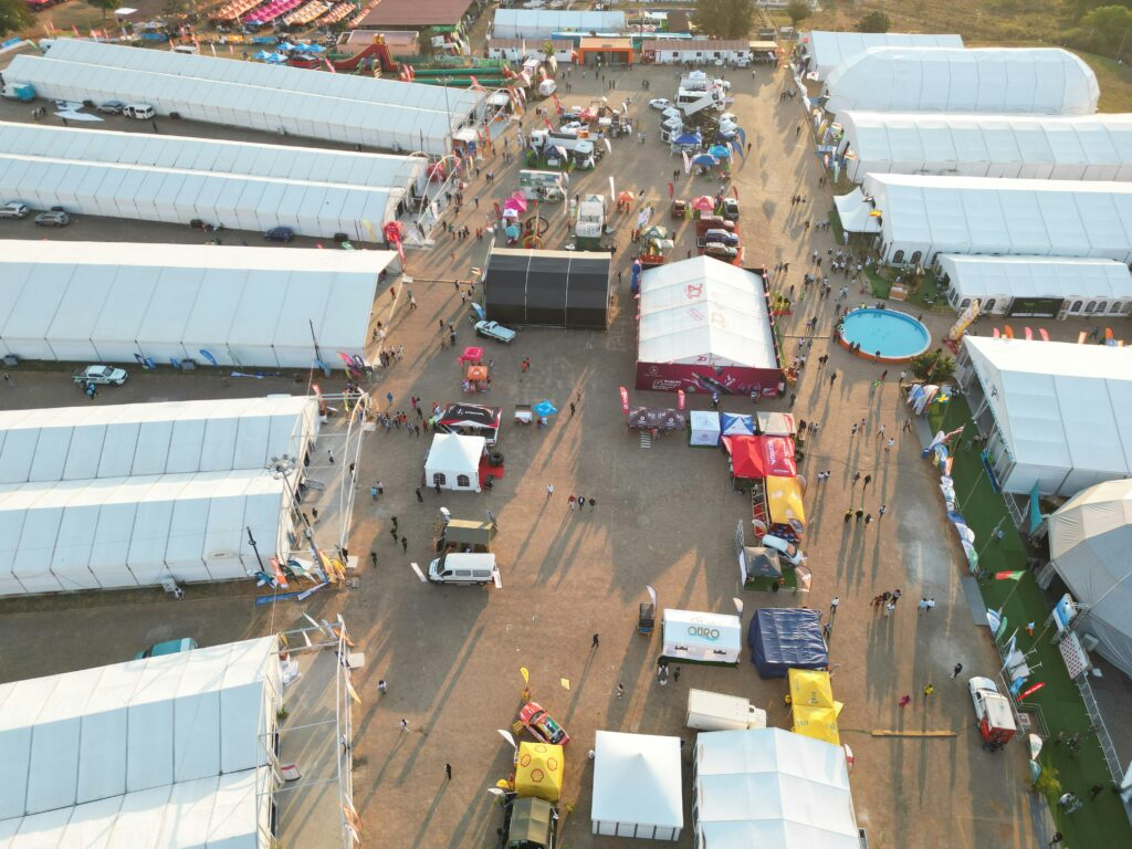 Aerial view of an outdoor event by marketing consulting firms